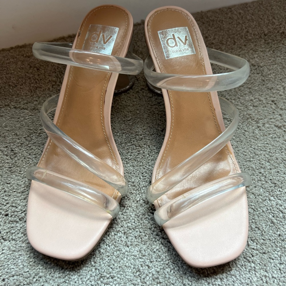 DV by Dolce Vita Women's Clear Strap Heels